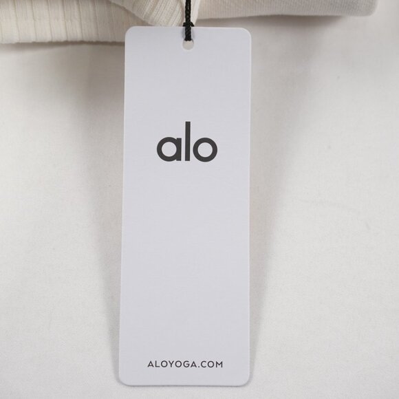 Alo Yoga Cropped Serenity Coverup And Serenity Wide Leg Sweatpant Set In Ivory - Picture 9 of 9